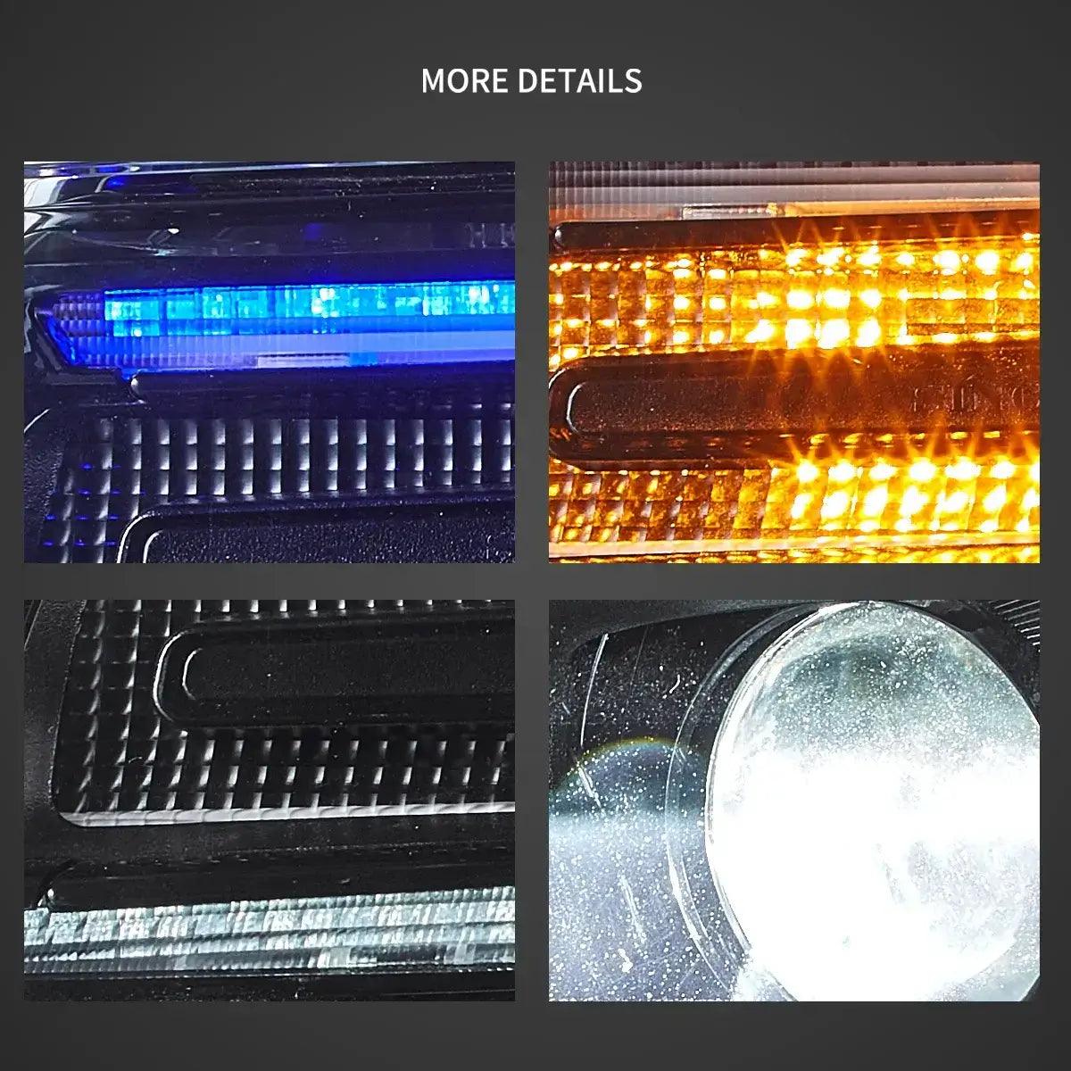 LED Headlight Assembly Full LED With Startup Animation/ Blue DRL For 2014-2022 Jeep Grand Cherokee (WK2)