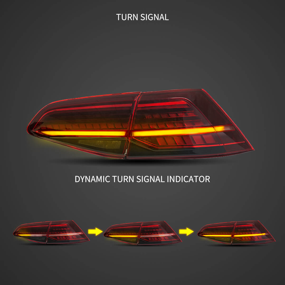 LED Tail Light Assembly With Sequential Turn Signal For 2013-2021 Volkswagen Golf MK7 MK7.5 Hatchback