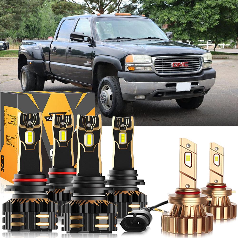 For 2003-2006 GMC Sierra 3500 9005 9006 LED Headlight Bulbs Bundle