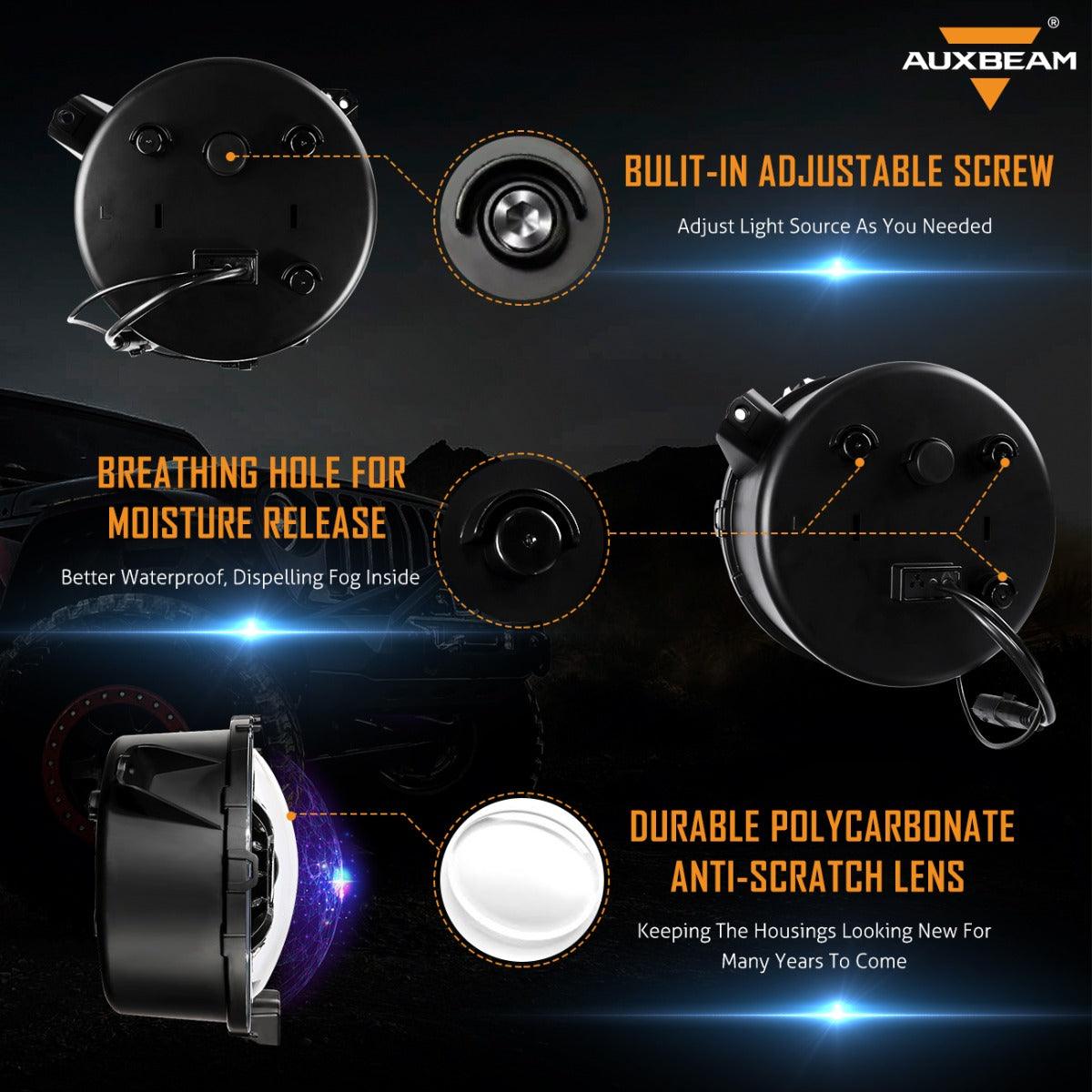 (2pcs/set) 9'' Round 100W LED light with Hi-Lo Beam & DRL for 2018-2022 Jeep Wrangler JL, 2019-2022 Gladiator JT