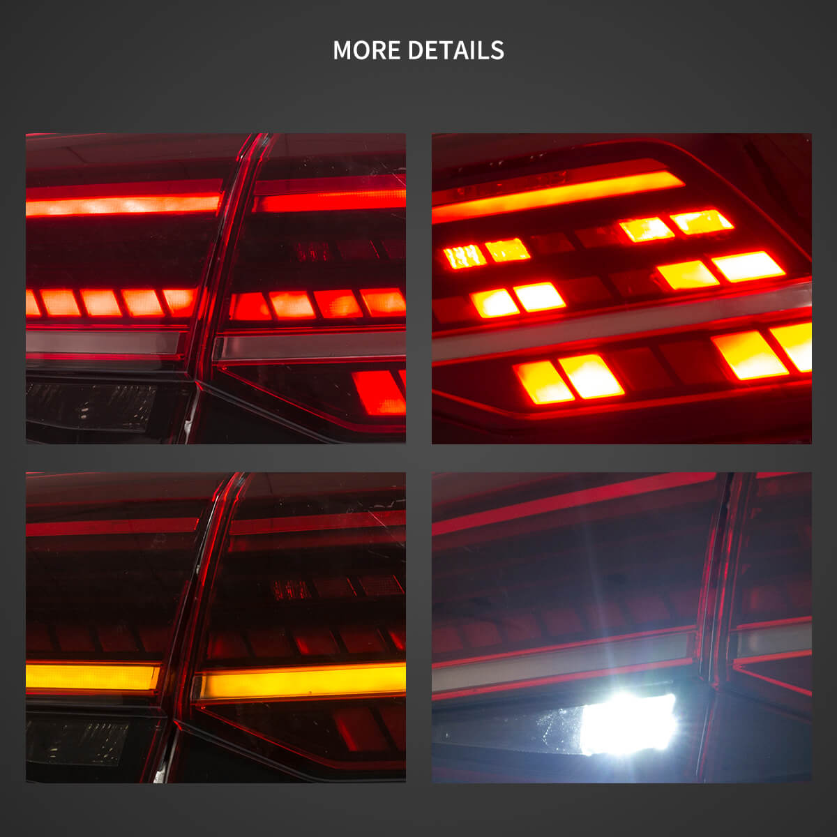 LED Tail Light Assembly With Sequential Turn Signal For 2013-2021 Volkswagen Golf MK7 MK7.5 Hatchback