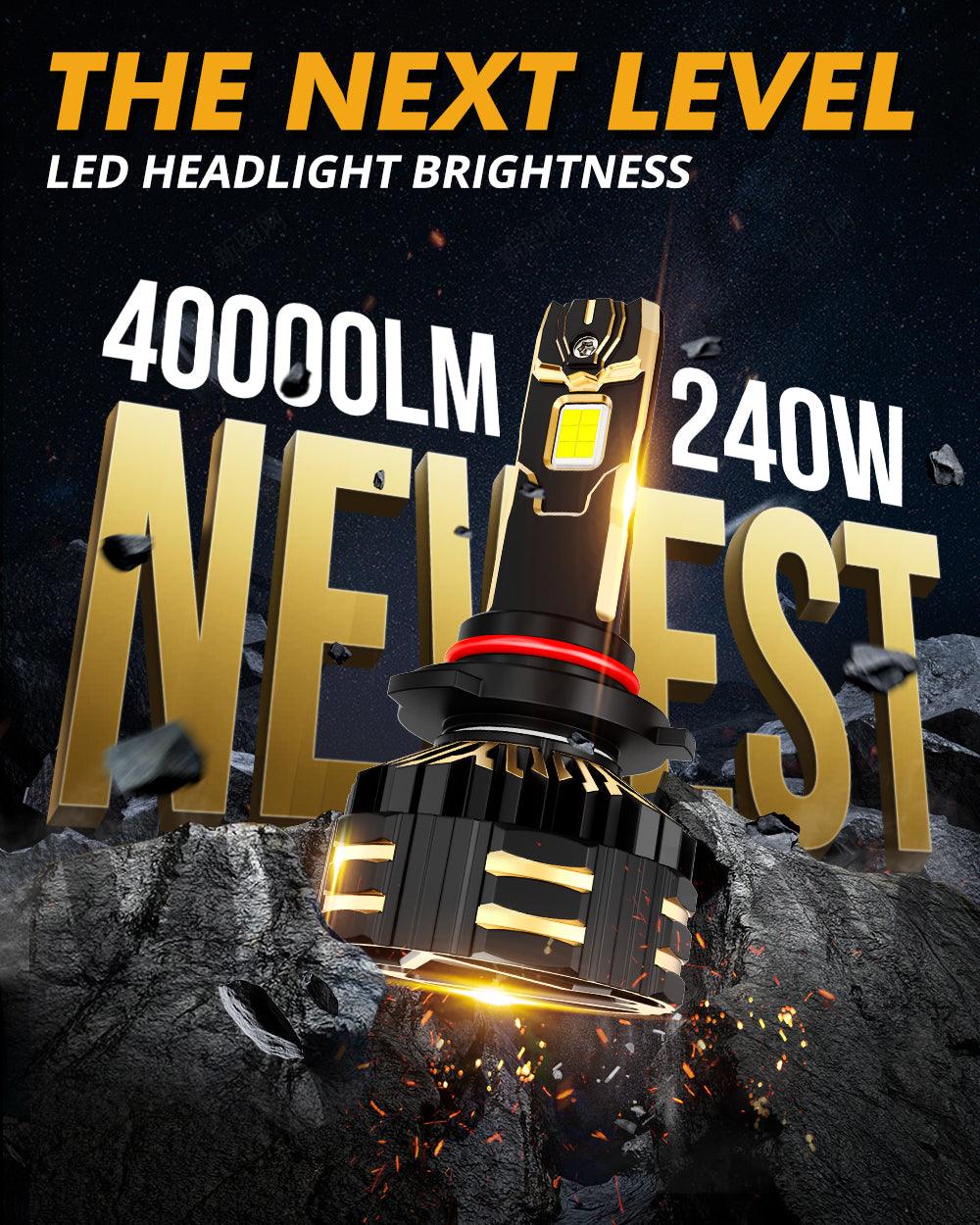 🆕9005+H11 LED Headlight Bulbs 240W 40000LM GX-ULTRA Series 6500K Cool White | 4 Bulbs