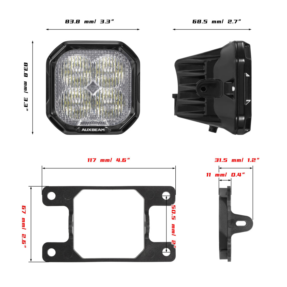 Color Play Series 3 Inch LED Fog Light Kit For Honda Accord/Honda CR-V/Honda CR-Z/Honda Civic