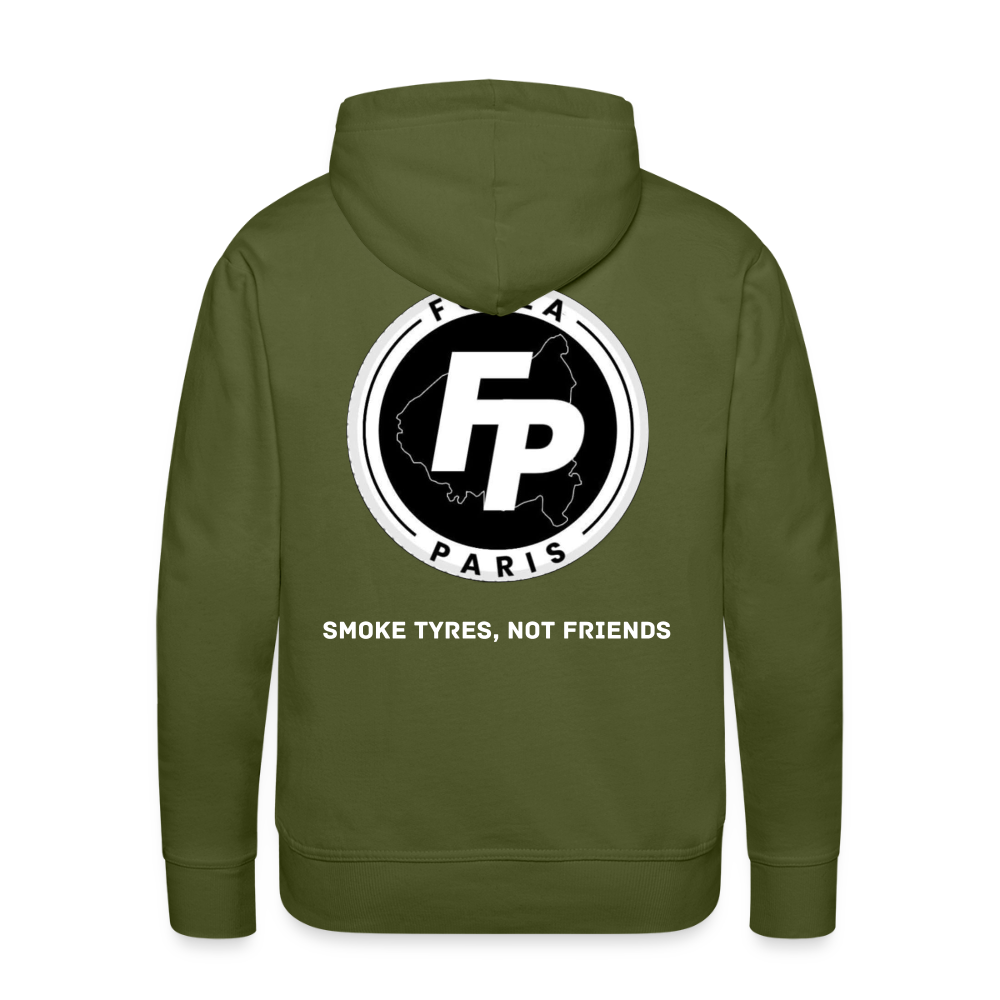 Sweat-shirt à capuche Premium pour hommes - vert olive