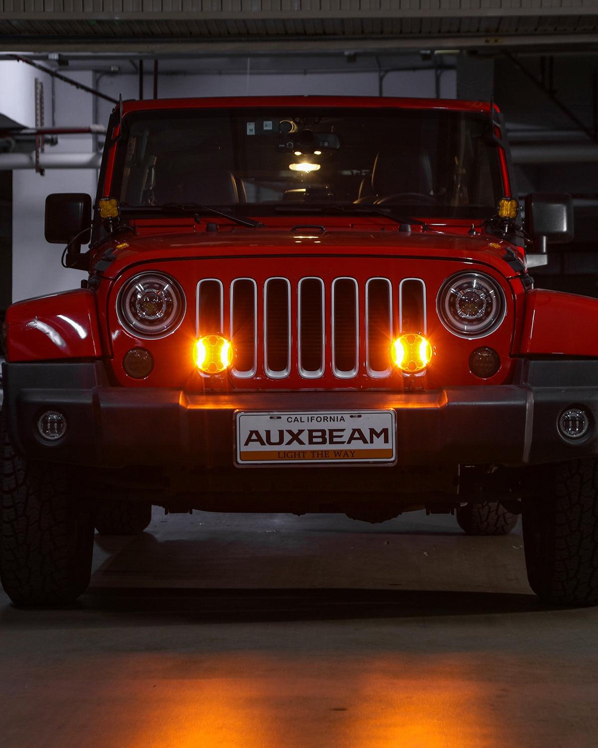 Serie V-ULTRA | Luces de cápsula ámbar con tirador lateral LED de 5 pulgadas y 172 W con DRL ámbar