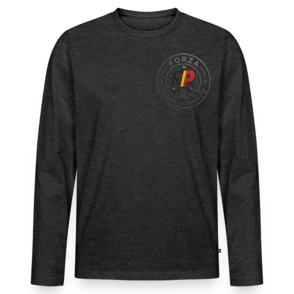 T-shirt manches longues Premium bio Homme - anthracite chiné