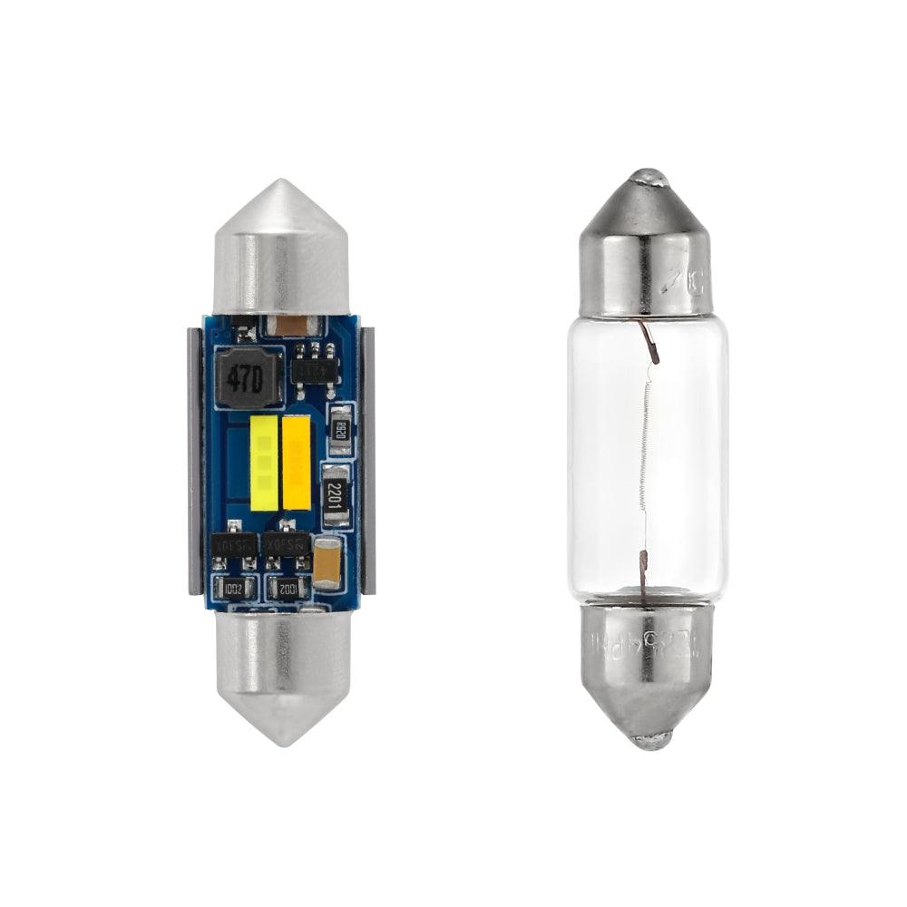 🆕(2pcs/set) Dual Color Switchback 31MM/36MM/39MM/41 42MM 1860CSP 6500K Cool White& 5000K Natural White LED Festoon Canbus For Interior Dome Map License Plate Bulbs