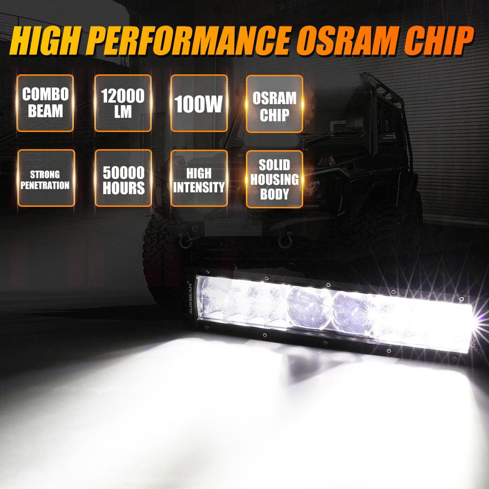 NEW 5D-PRO Series Spot Led Light Bars with DT Wiring Harness Kit For JEEP