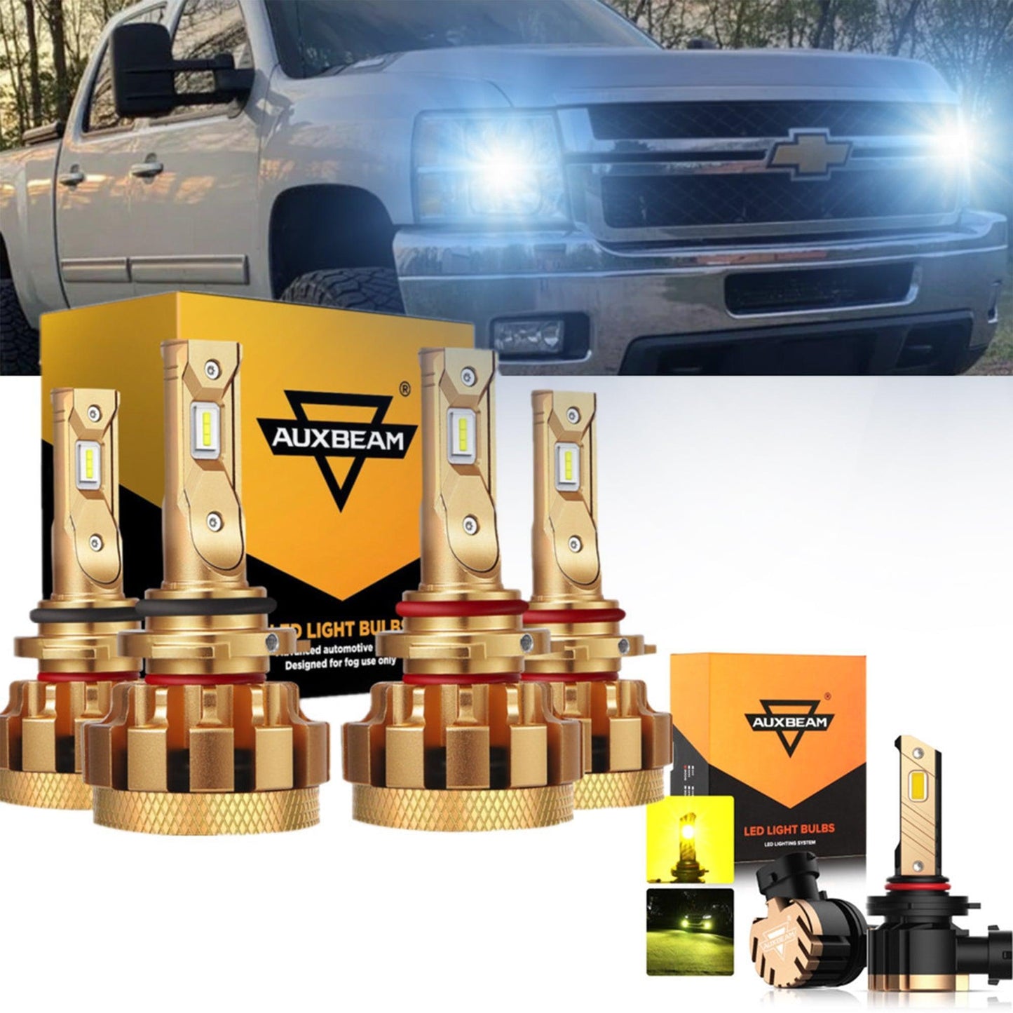 Para Chevrolet Silverado 2500 HD F-16 Plus Series 2003-2006 Canbus incorporado Grado automotriz 14000LM Bombillas LED Paquete de haz alto y bajo