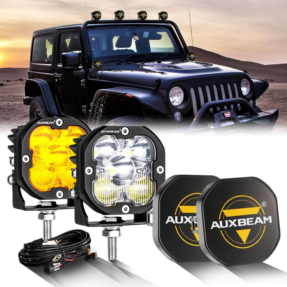 Luces LED de 3 pulgadas 80W 9600LM blancas y ámbar para JEEP