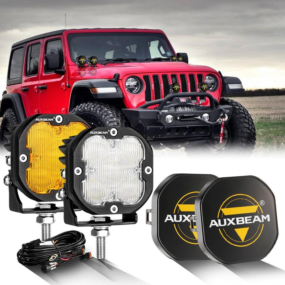 Luces LED de 3 pulgadas 80W 9600LM blancas y ámbar para JEEP