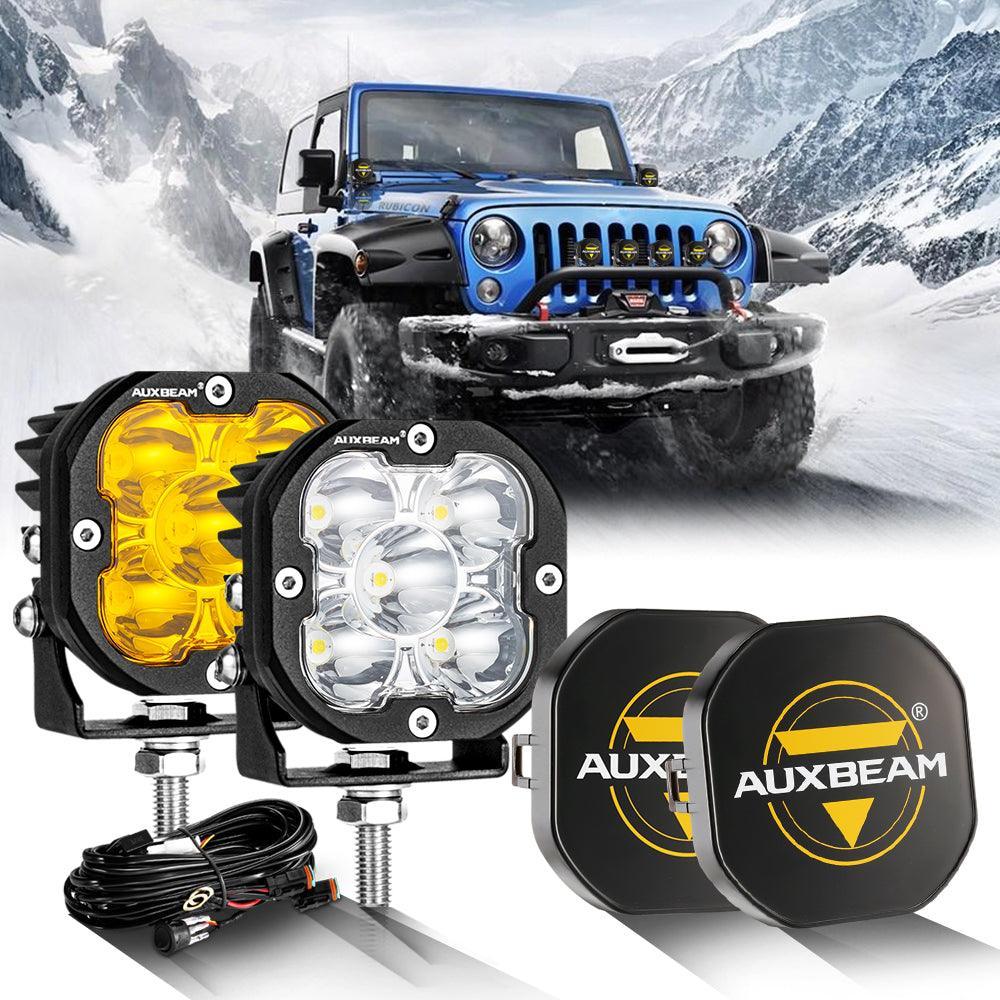 Luces LED de 3 pulgadas 80W 9600LM blancas y ámbar para JEEP