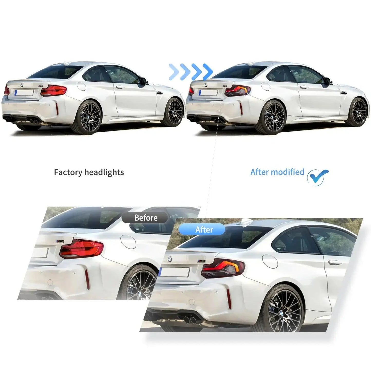 LED Tail Lights Assemly With Start-up Animation Effect (Pre-order) For 2014-2021 BMW 2 Series (F22 F23) M2 (F87)
