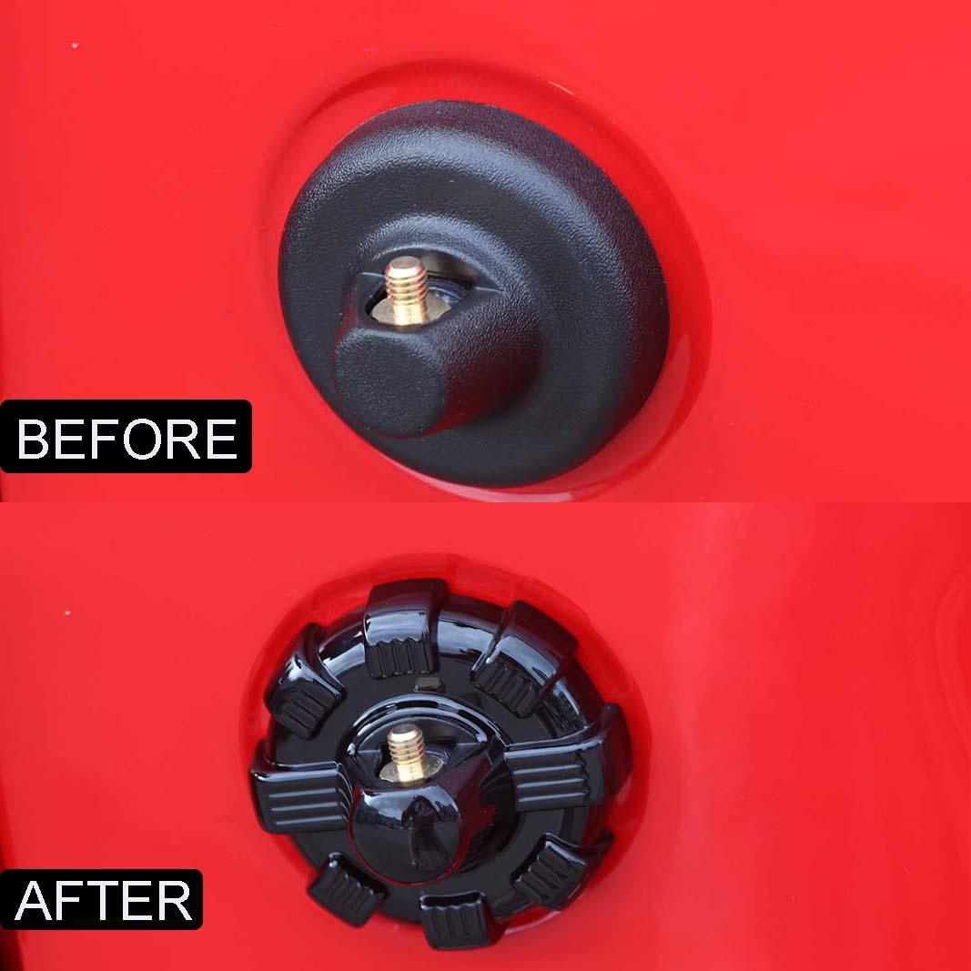 Radio Antenna Base Cover Trim Antenna Mount Decoration Bezel for Jeep Wrangler JL 2018-2022 (Black/ Red/ Silver)