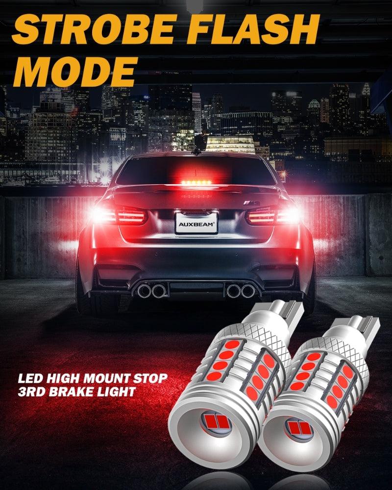 912 921 T15 W16W LED Strobe Flashing 3rd Brake Center High Mount Stop Light 20W 350% B3 Series | 2 Bulbs