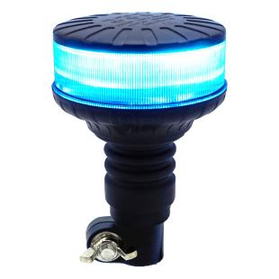 Extra flat blue LED beacon on pole