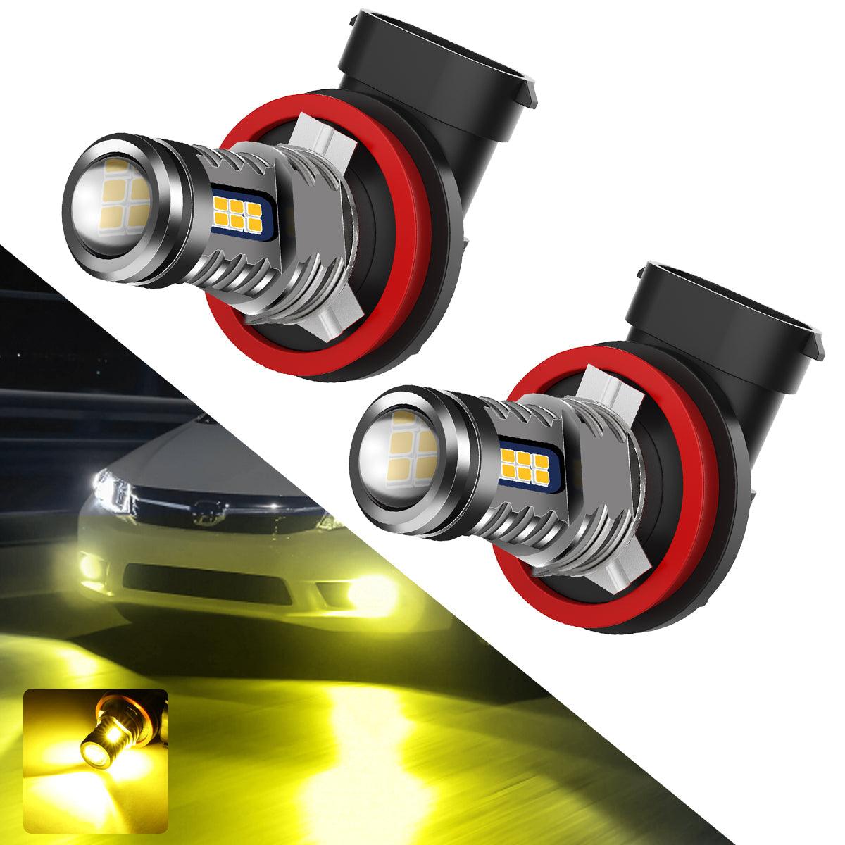 🔥(2pcs/set) H11/H8/H9/H16JP Y2 Series 3-Sides Golden Yellow LED Fog Light/DRL