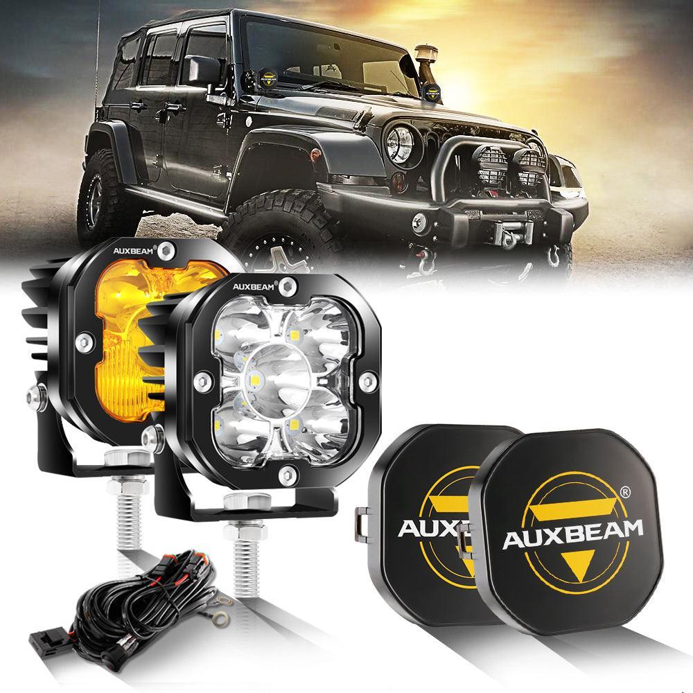 Luces LED de 3 pulgadas 80W 9600LM blancas y ámbar para JEEP