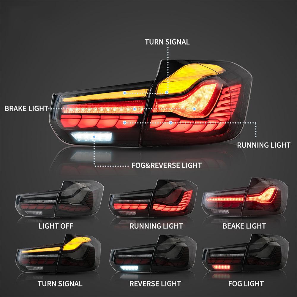 LED Tail Lights Assembly With Dynamic Welcome Light (GTS Style) For 2012-2019 BMW 3 Series 6th Gen (F30 F35 F80)