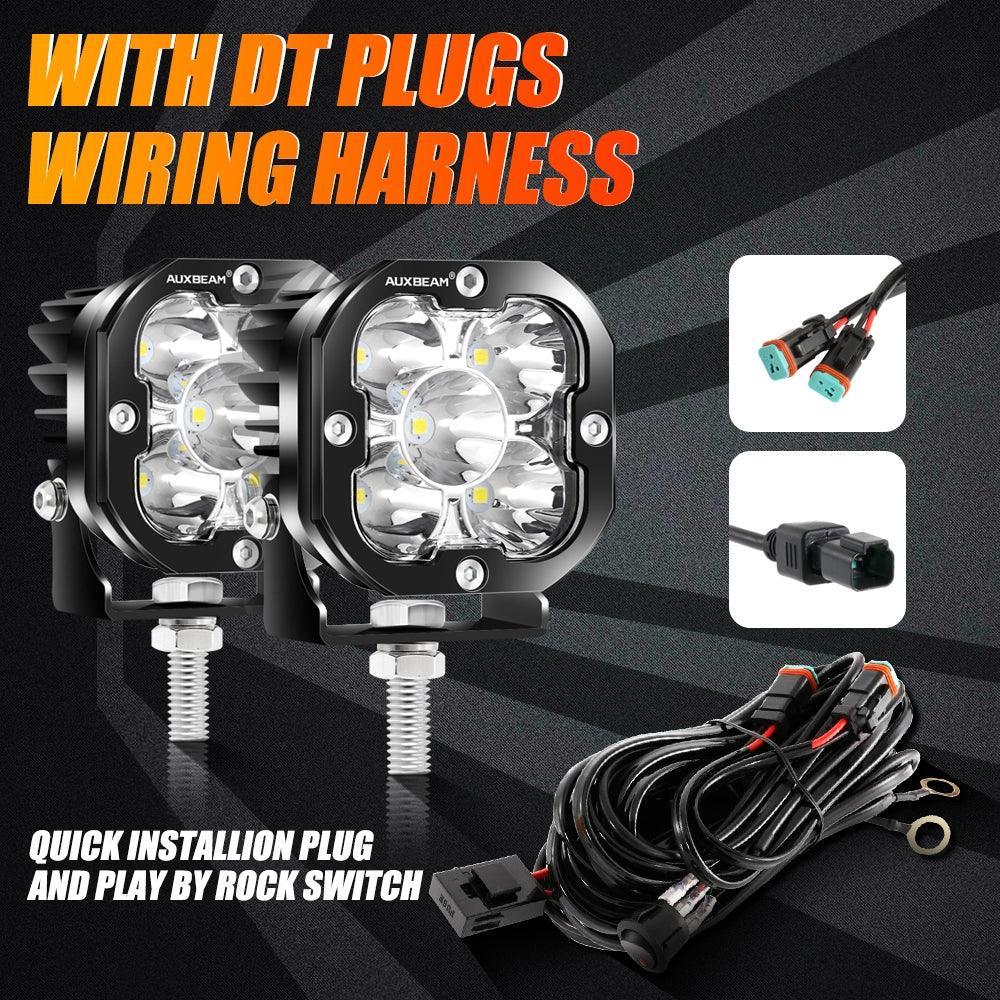 3 Inch 80W 9600LM LED Pods Lights White&Yellow+Bull Bar For Ford Bronco 2/4 Door 2021 2022