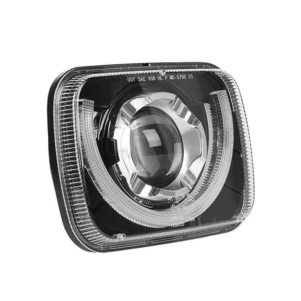 7x6 Inch Sealed Beam LED Headlights with Hi-Lo Beam & Amber Turn Signal White DRL for Jeep Wrangler YJ 1987-1995