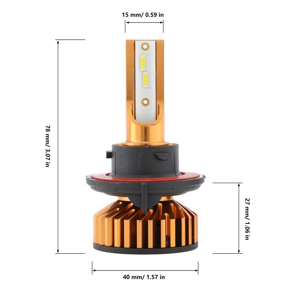 Bombillas LED para faros delanteros H13 52W 10000LM Serie F2 Tamaño mini 6500K Blanco frío | 2 bombillas