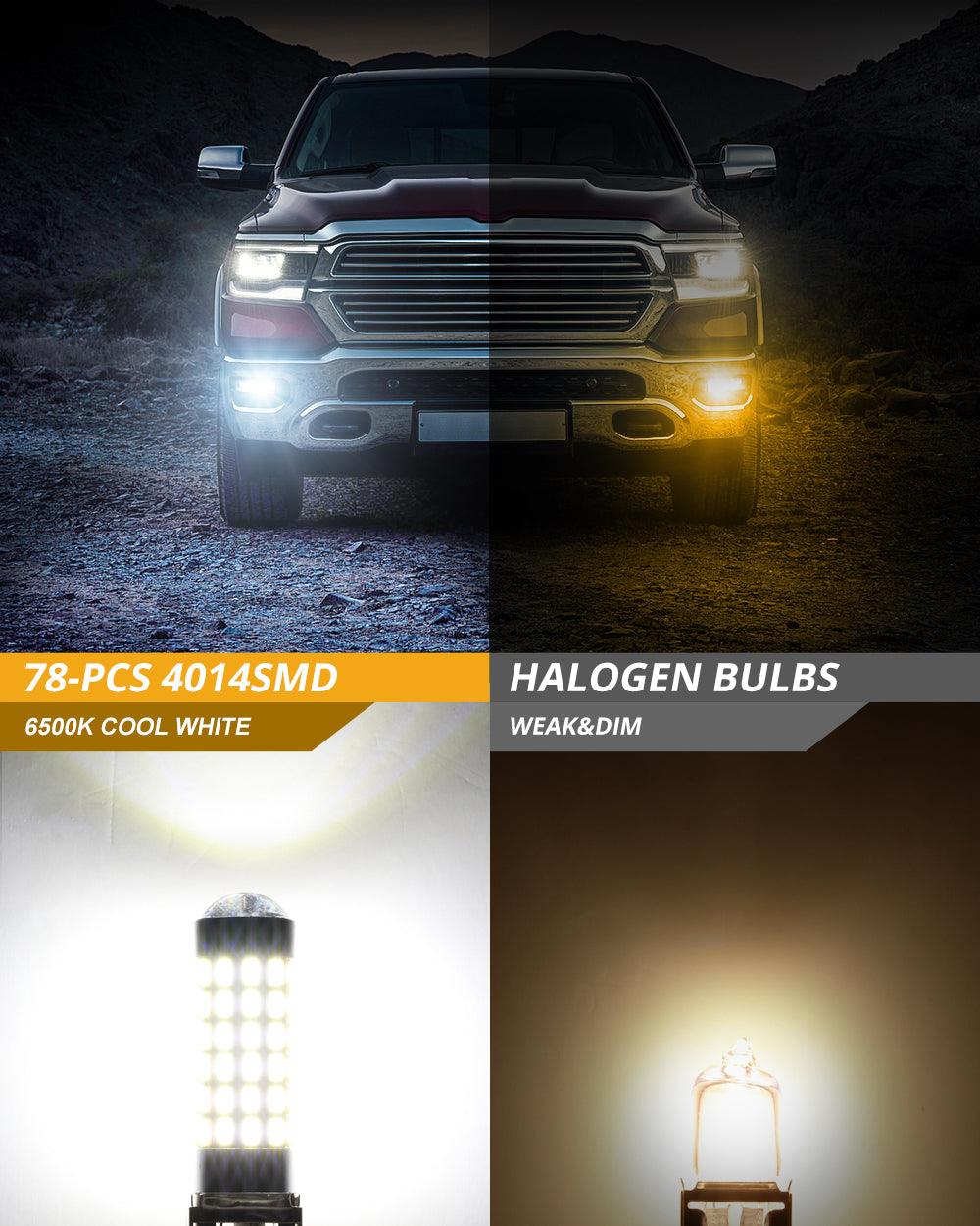 H3 LED Fog Light/DRL Bulbs 6W 2000ML 6500K White | 2 Bulbs