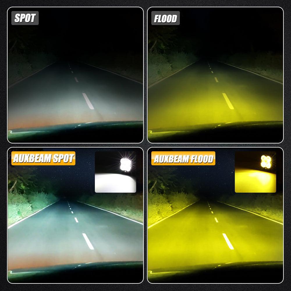 Luces LED de 3 pulgadas 80W 9600LM blancas y ámbar para JEEP