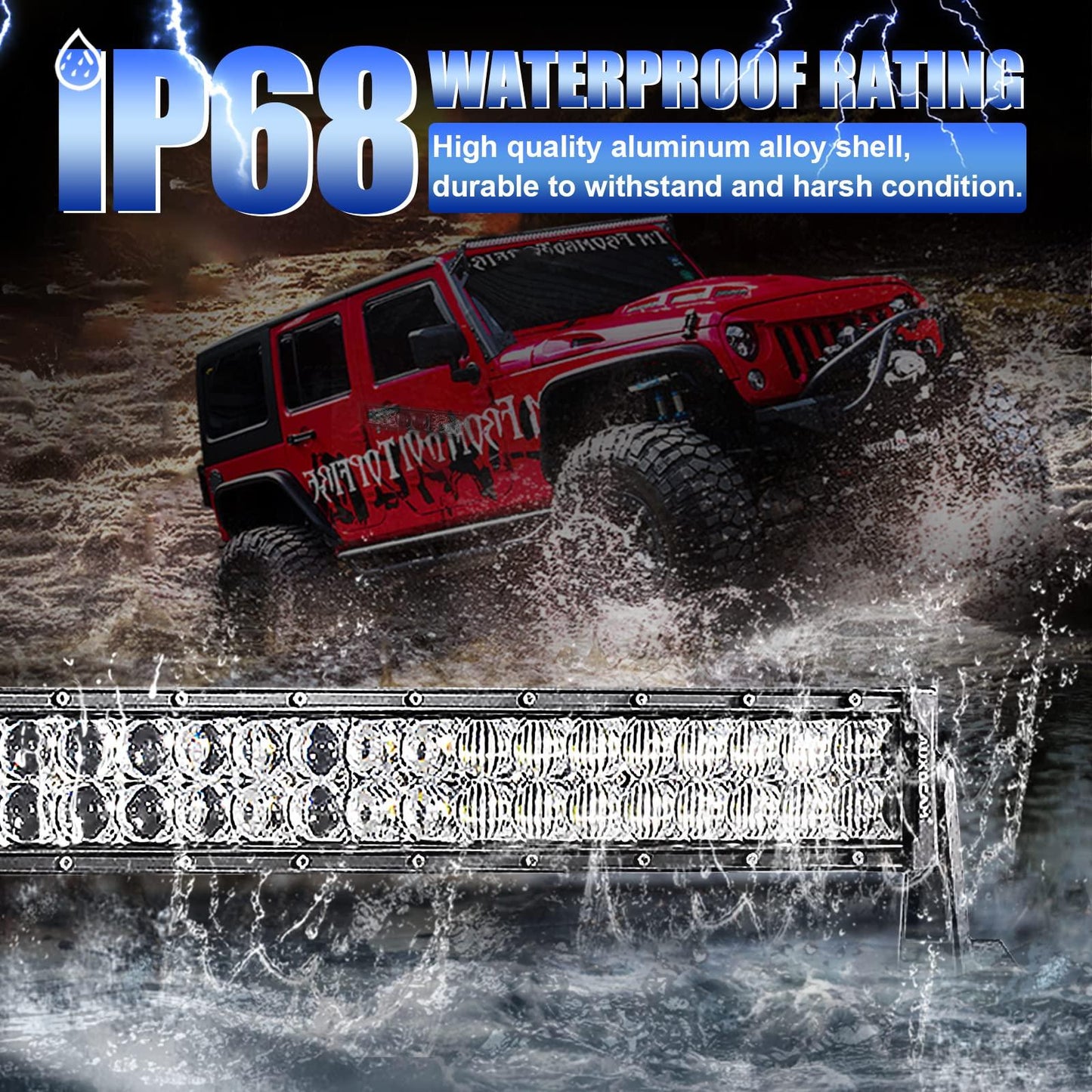 5D Series 52 Inch Combo Beam Dual Row Curved Off Road LED Light Bar