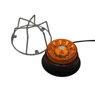 Orange LED rotating beacon with protective cage
