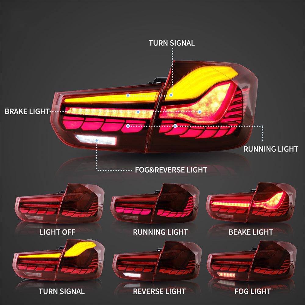 LED Tail Lights Assembly With Dynamic Welcome Light (GTS Style) For 2012-2019 BMW 3 Series 6th Gen (F30 F35 F80)