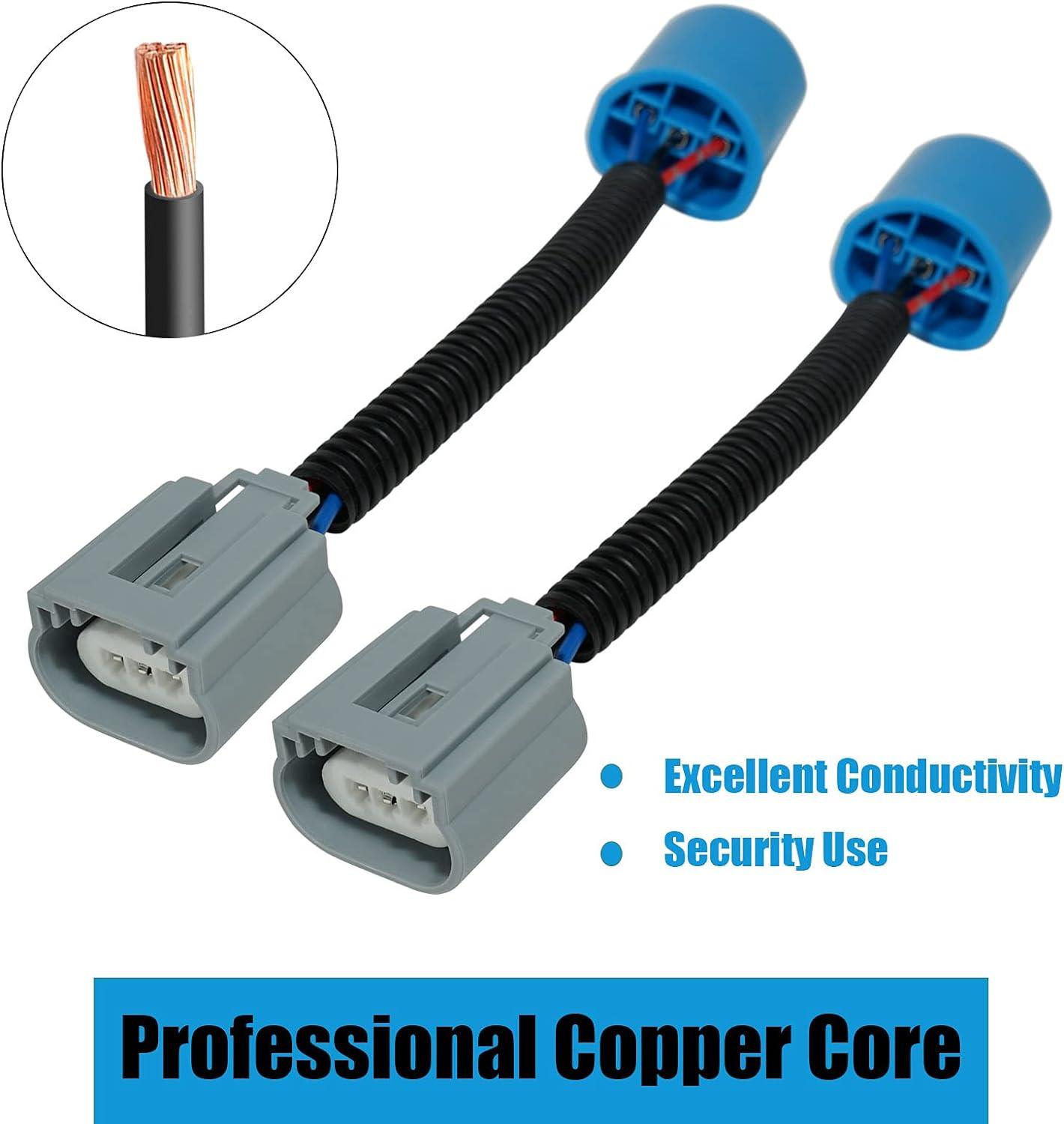 9007 LED Headlight Socket Female Adapter Wiring Harness Connector for Headlight/Fog Light 2pcs/Set
