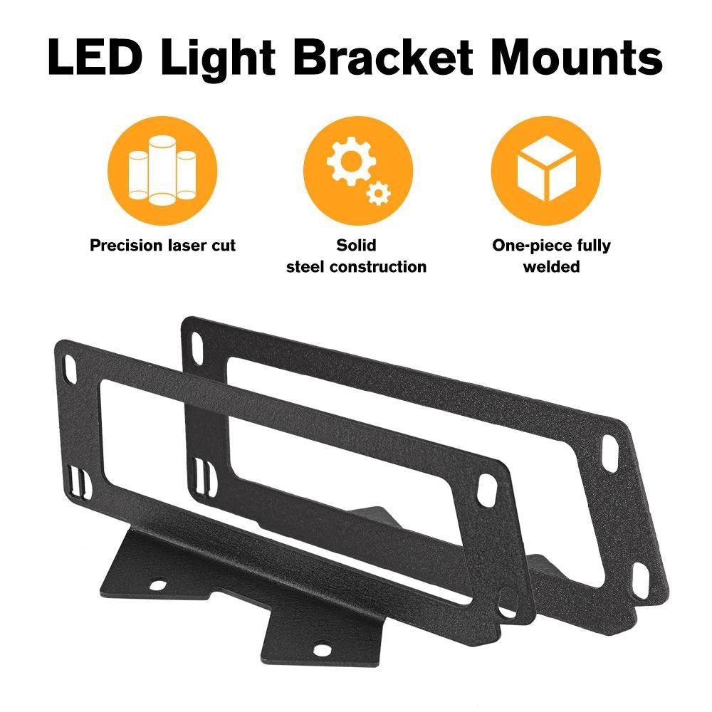 3 Inch LED Pods Lights with Additional Amber Covers & Dual Fog lights Hidden Bumper Mount Bracket for Dodge Ram 2500 3500 2010-2017