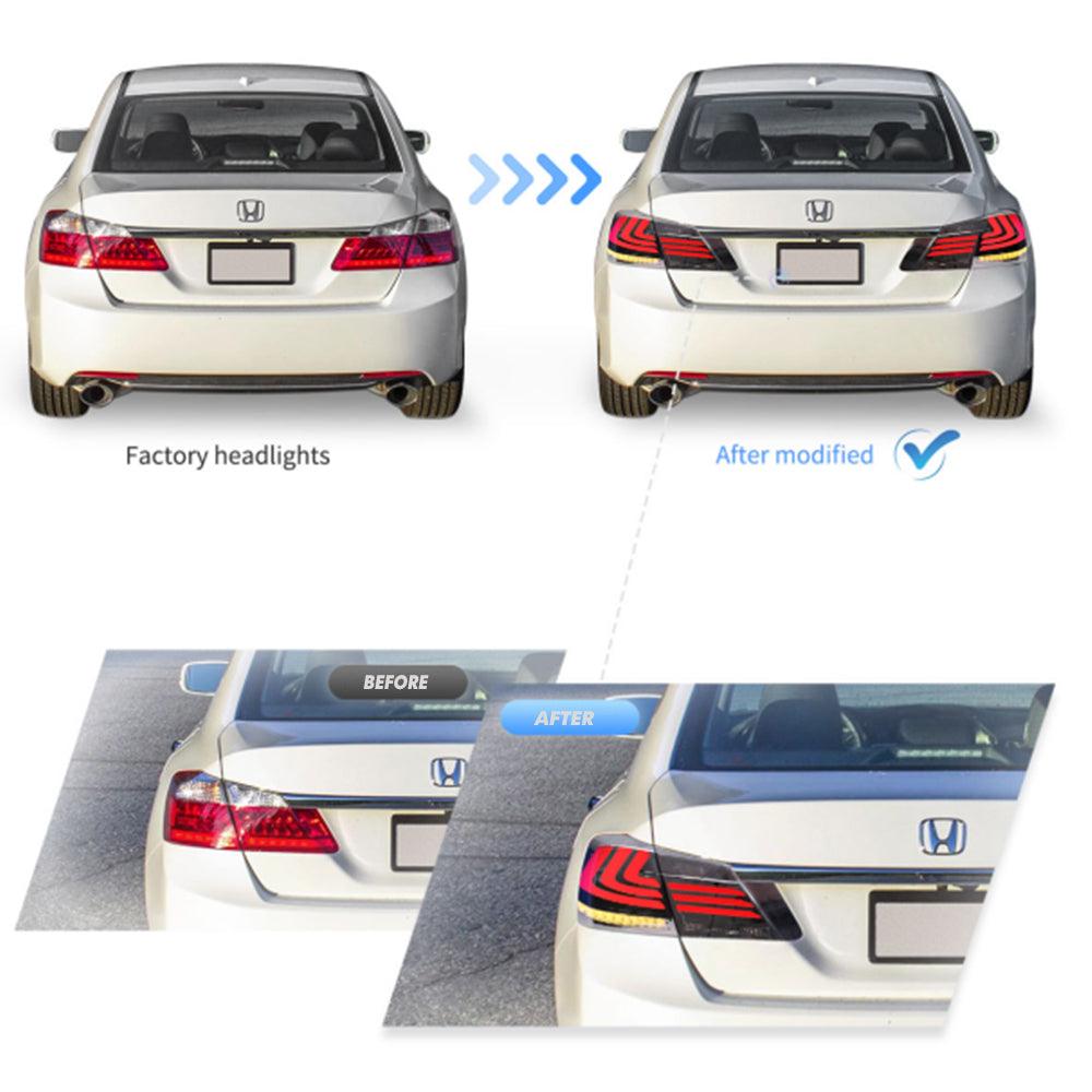 LED Tail Light Assembly With Sequential Turn Signal For 2013-2017 Honda Accord 9th Gen Sedan
