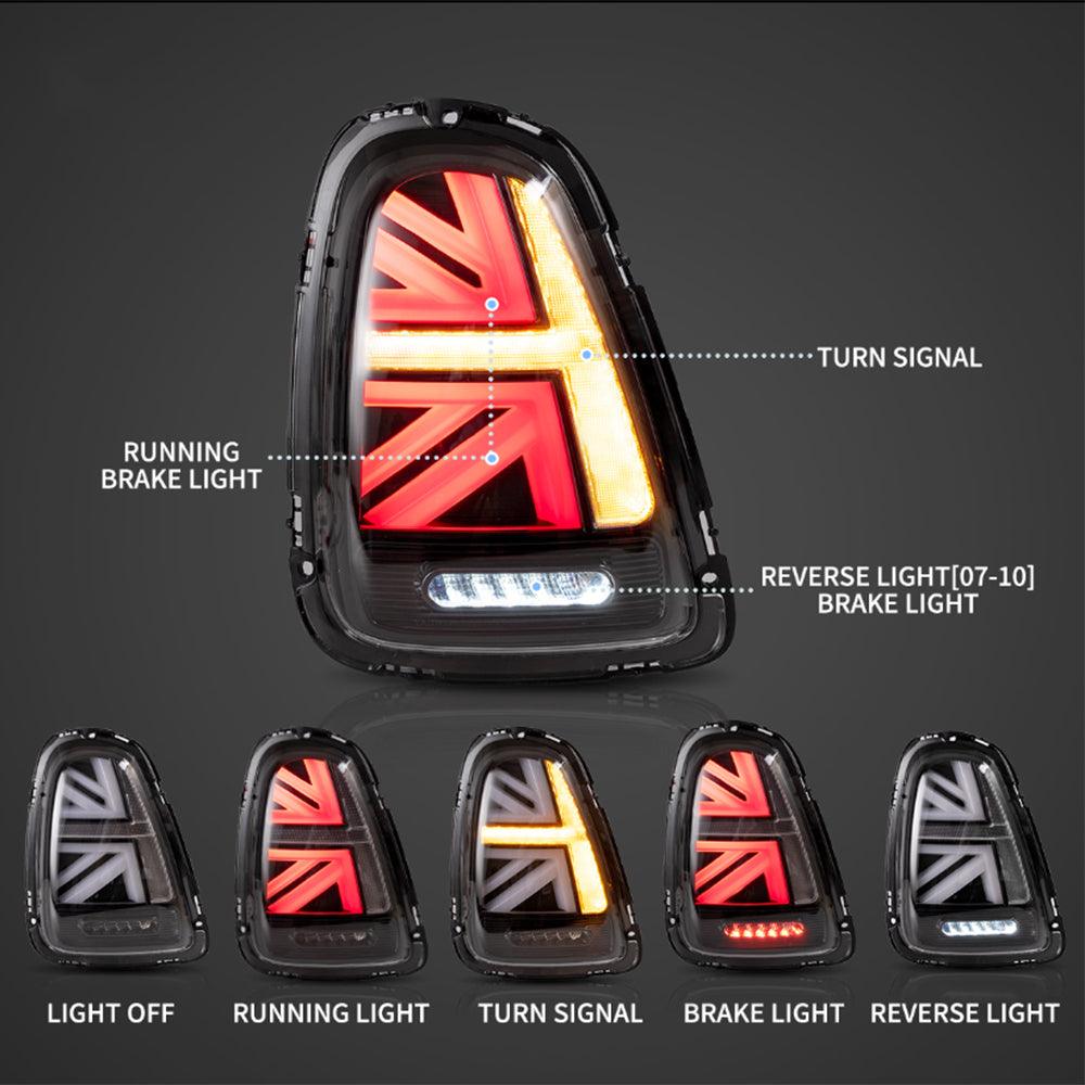 LED Tail Lights Assembly With Amber Sequential Turn Signal For 2007-2015 Mini R Series 2th Gen (R56 R57 R58 R59)