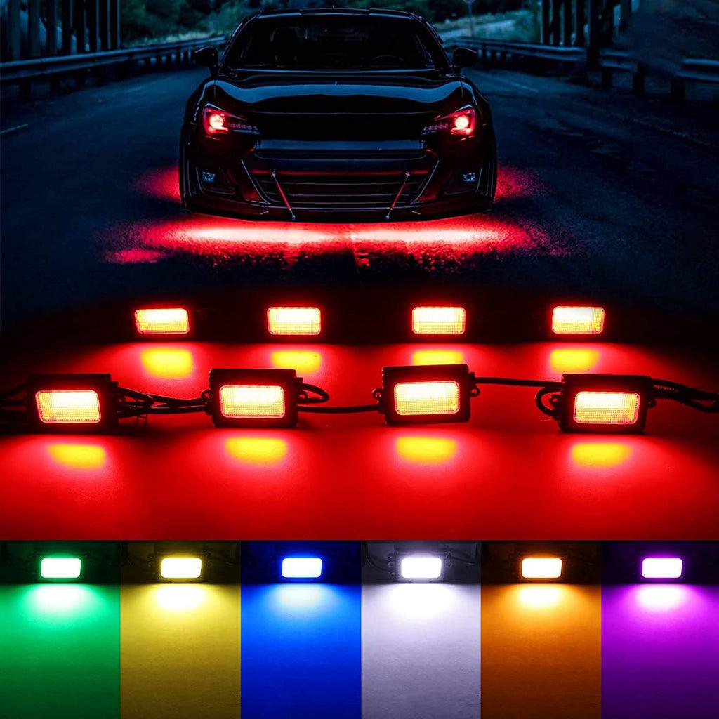 Dome Light UTV Interior Light Universal Roll Bar Cage Mount + RGBW LED Rock Light with Bluetooth Control for Polaris, Can-Am, UTV, ATV, Off-road Vehicle
