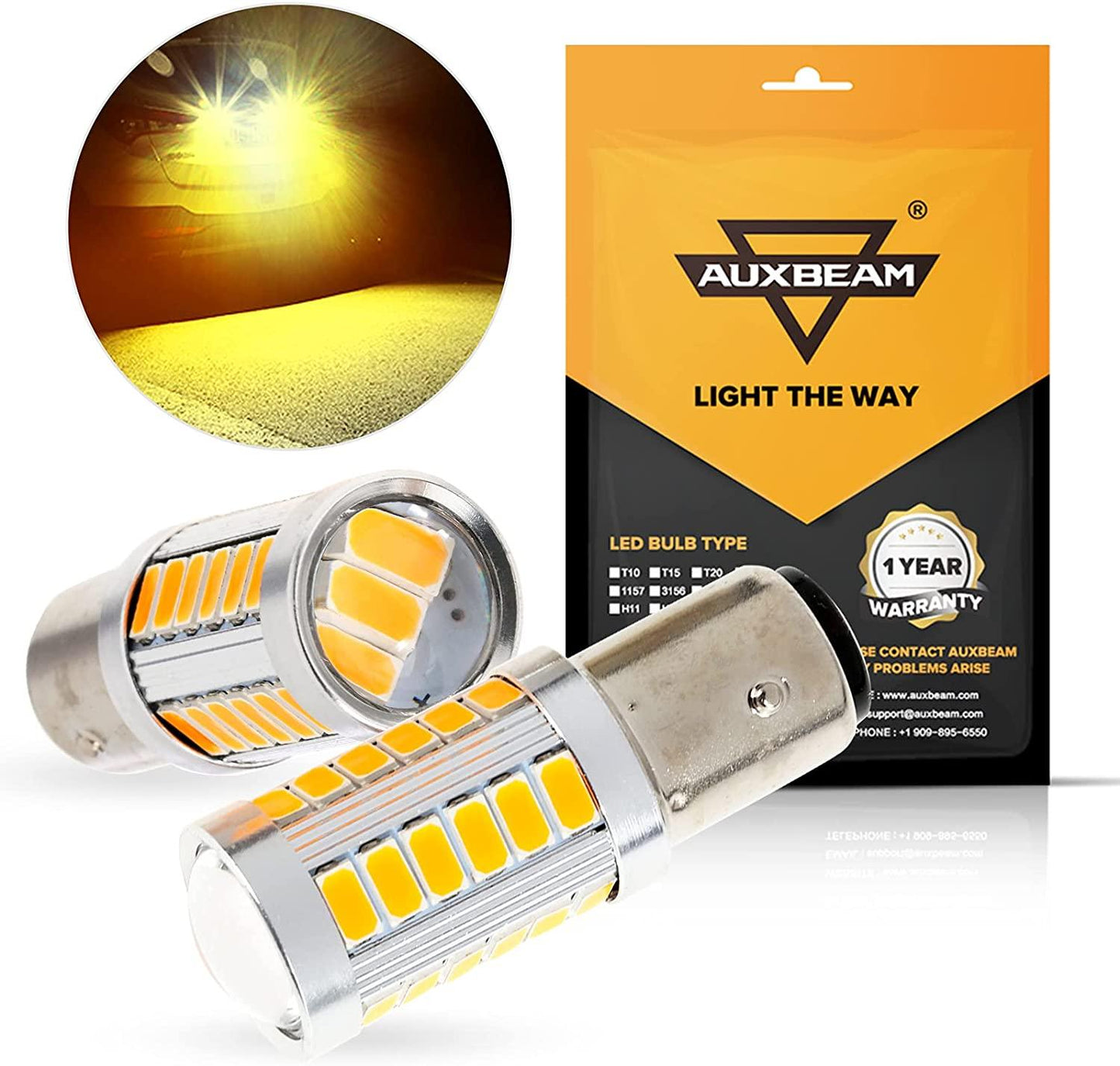 1157 P21/5W BAY15D 50W 33pcs-LED 3020SMD Cool White/Amber/Red 8000LM LED Brake/Reverse/Parking/Tail/Turn signal Light