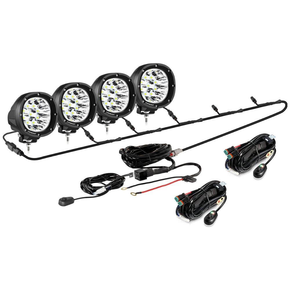 Serie P4 | Luces de conducción LED redondas de 4 pulgadas y 90 W, luces de vaina blancas