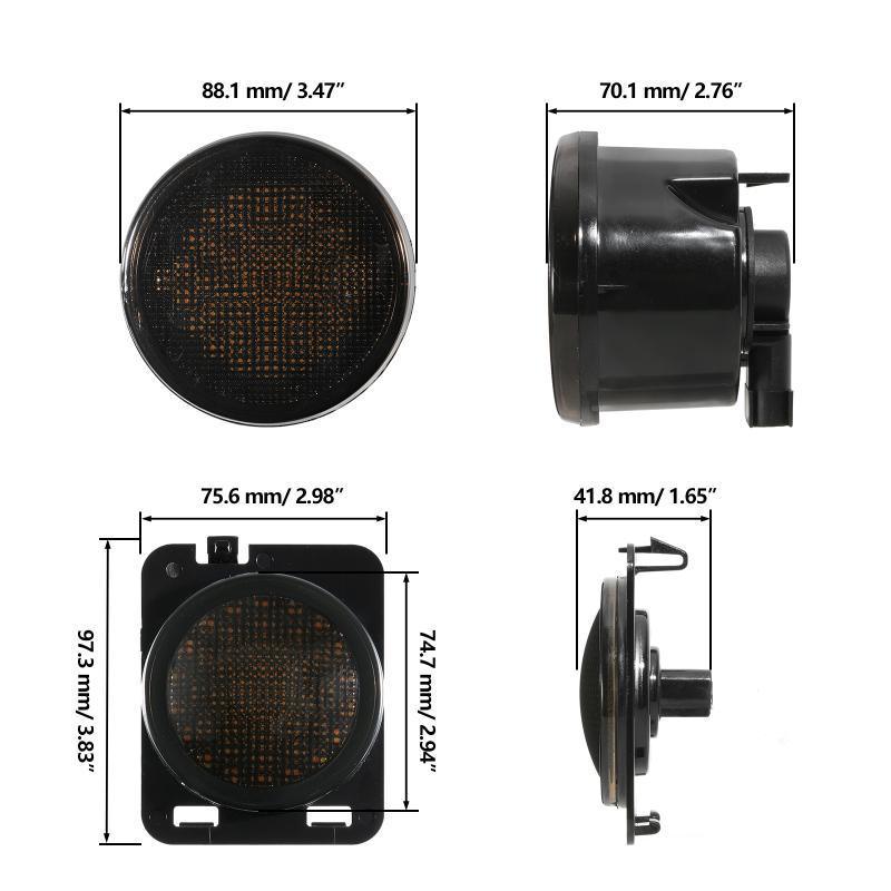 Remplaçant de Phare LED 7'' avec Halo + Feux Anti-Brouillard LED 4'' + Feux Arrière Fumés LED + Clignotants & Feux de Garde pour Jeep Wrangler JK