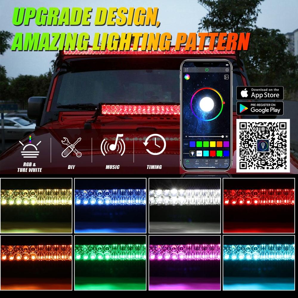 V-PRO Series 22 Inch RGBW Color Changing Double Row Off Road Led Light Bar