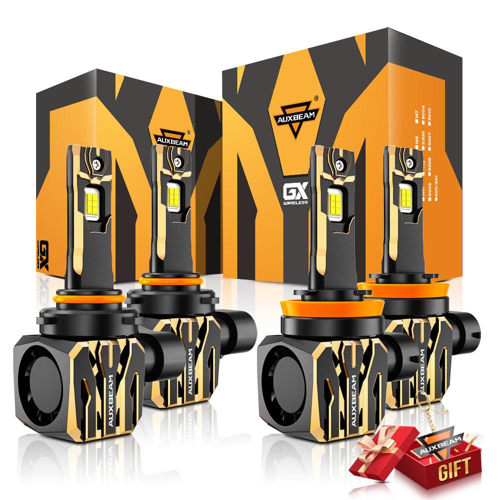🆕9005+H11 LED Headlight Bulbs 120W 30000LM GX Plug&Play Series 6500K Cool White | 4 Bulbs
