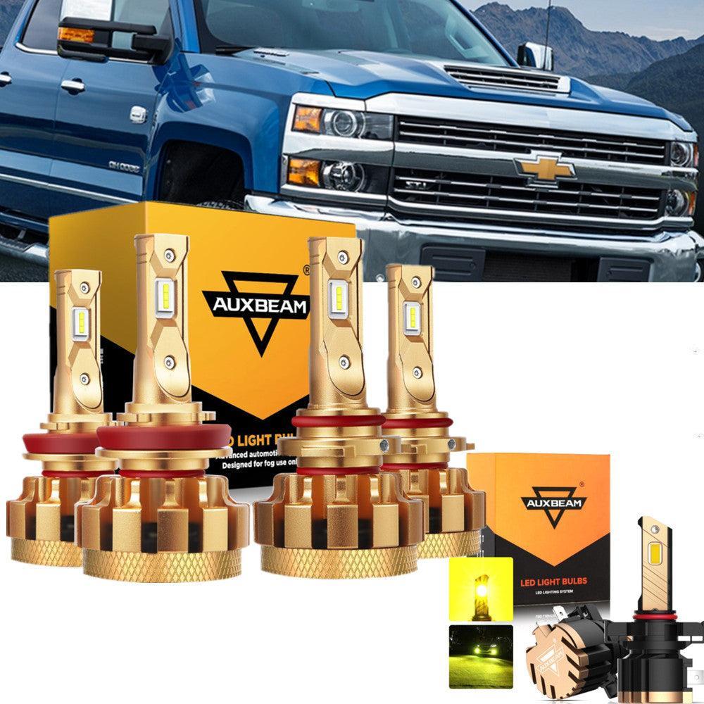 Para Chevrolet Silverado 3500 HD F-16 Plus Series 2007-2019 Canbus incorporado Grado automotriz 14000LM Bombillas LED Paquete de haz alto y bajo