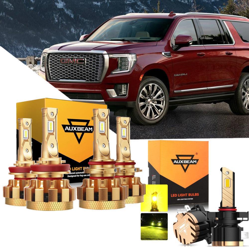 Para 2015 2016 GMC Yukon (con lámparas halógenas) Serie F-16 Plus Canbus incorporado Grado automotriz 14000LM Bombillas LED Paquete de haz alto y bajo