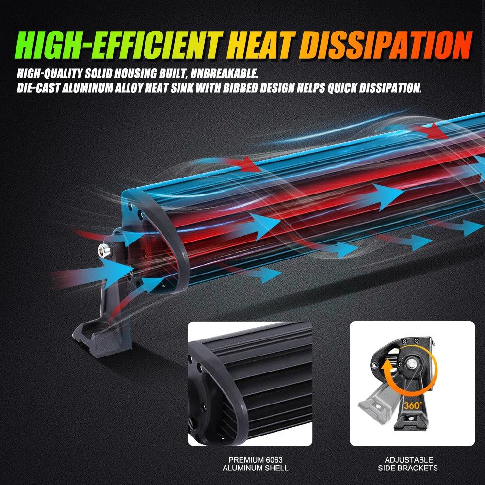 V-PRO Series 22 Inch RGBW Color Changing Double Row Off Road Led Light Bar