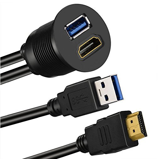 AMPIRE HDMI/USB built-in socket with 150cm cable