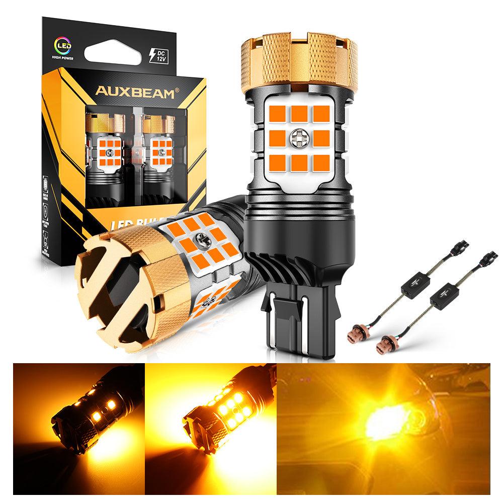 🆕T20 7443 7440 LED Turn Signal Light Rear/Front, Side Maker Light Bulbs 50W 4000LM CAN-Bus Error Free 3000K Amber B21-PRO Series |2 Bulbs
