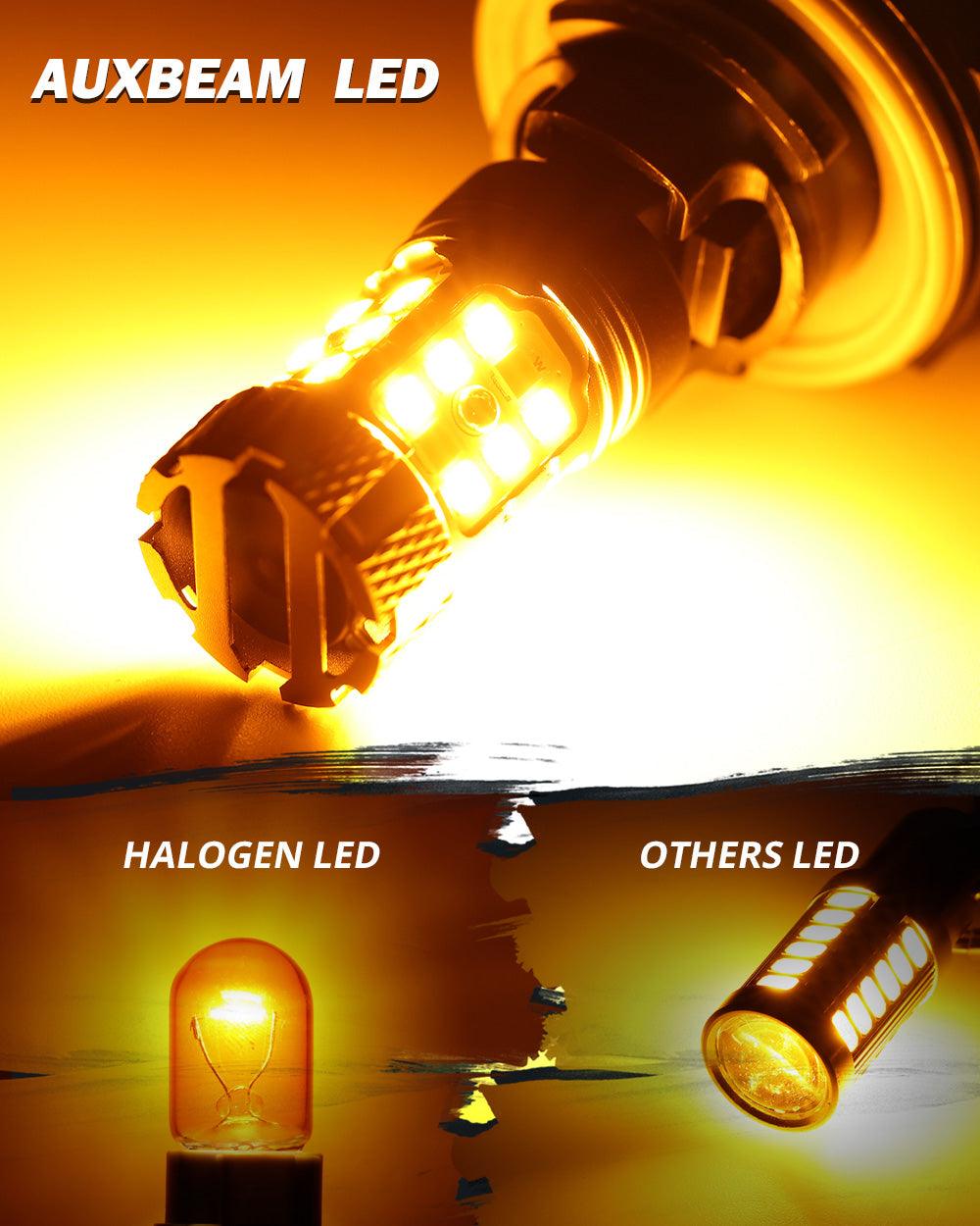 🆕T25 3157 3156 LED Turn Signal Light Rear/Front, Side Maker Light Bulbs 50W 4000LM CAN-Bus Error Free 3000K Amber B21-PRO Series |2 Bulbs
