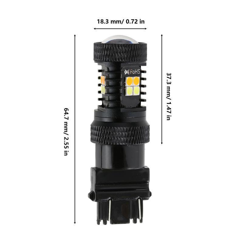 (2pcs/set) White&Amber Switchback Bake/Reverse/Tail Light LED Bulbs with Canbus-Decode