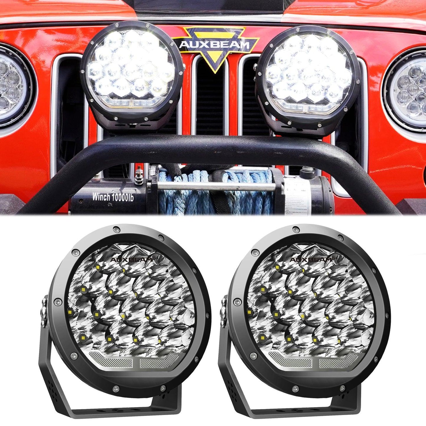 (2 unids/set) luces de conducción LED redondas de 7 pulgadas y 178W para todo terreno