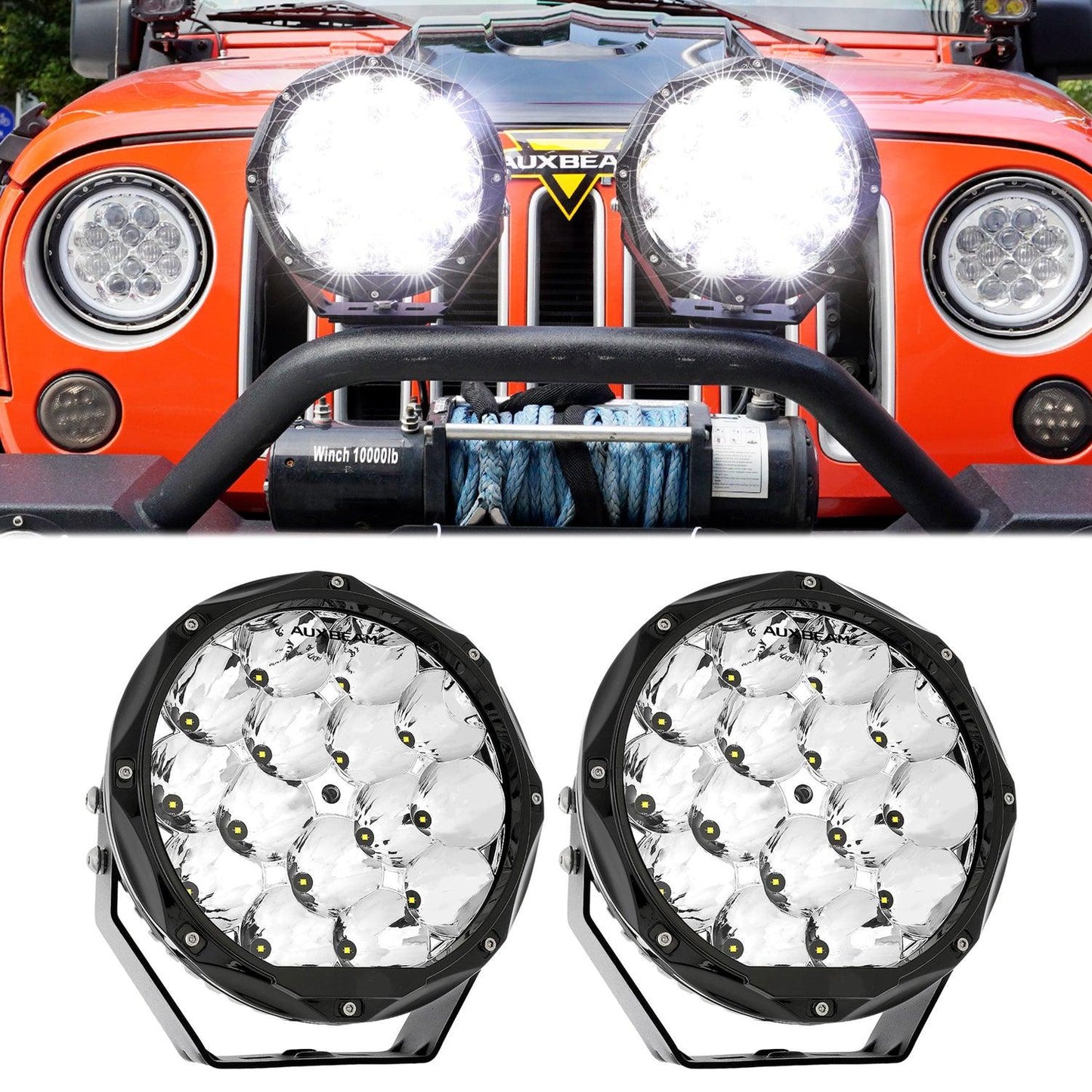 (2 unids/set) 8,5 pulgadas 150W luces todoterreno redondas luces de conducción LED de haz puntual